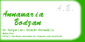 annamaria bodzan business card